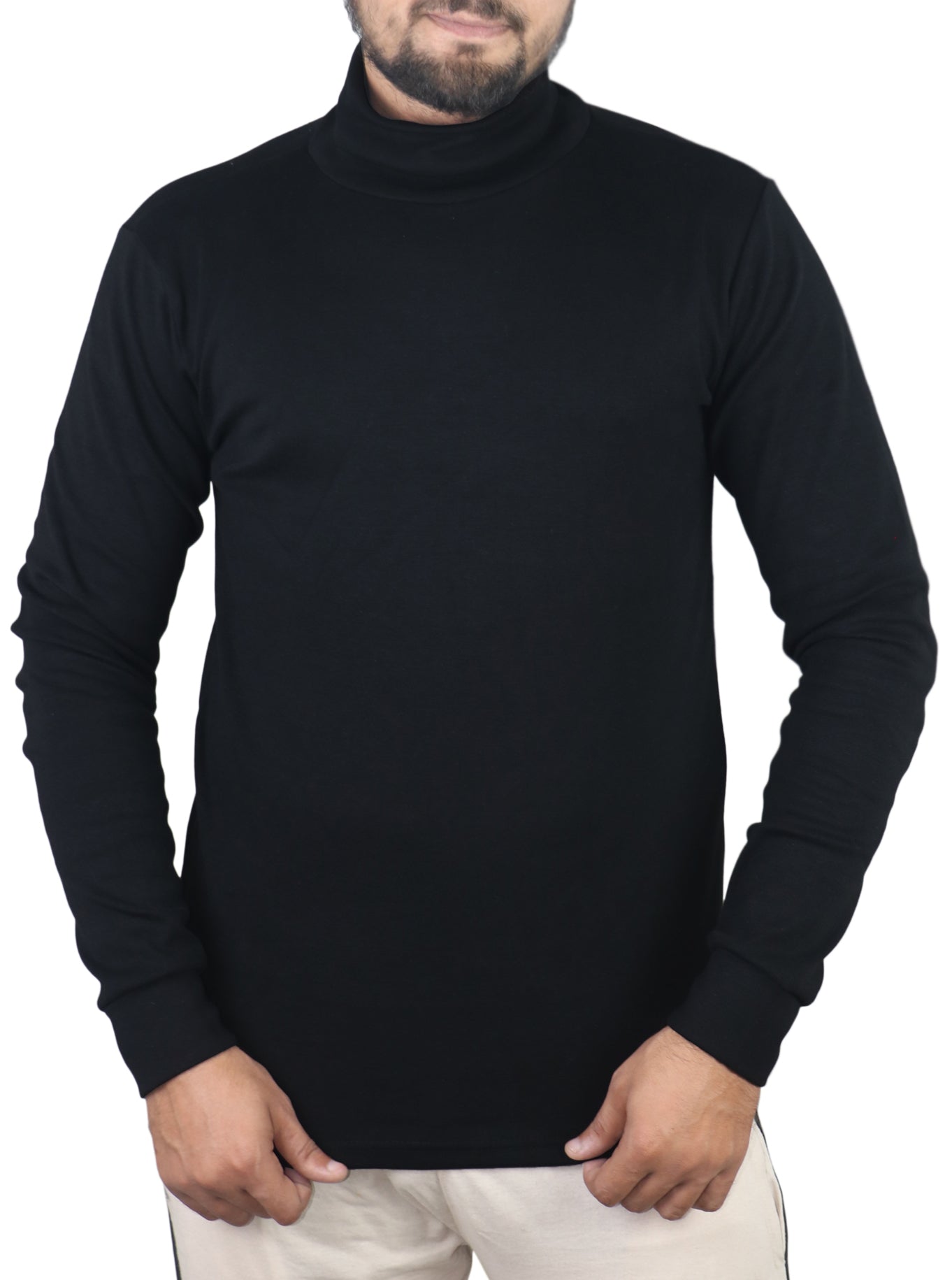 Bahob® Menswear Turtle neck Slim Fit High Neck Classic Cotton Long Sleeve Pullover Sweater. - Bahob