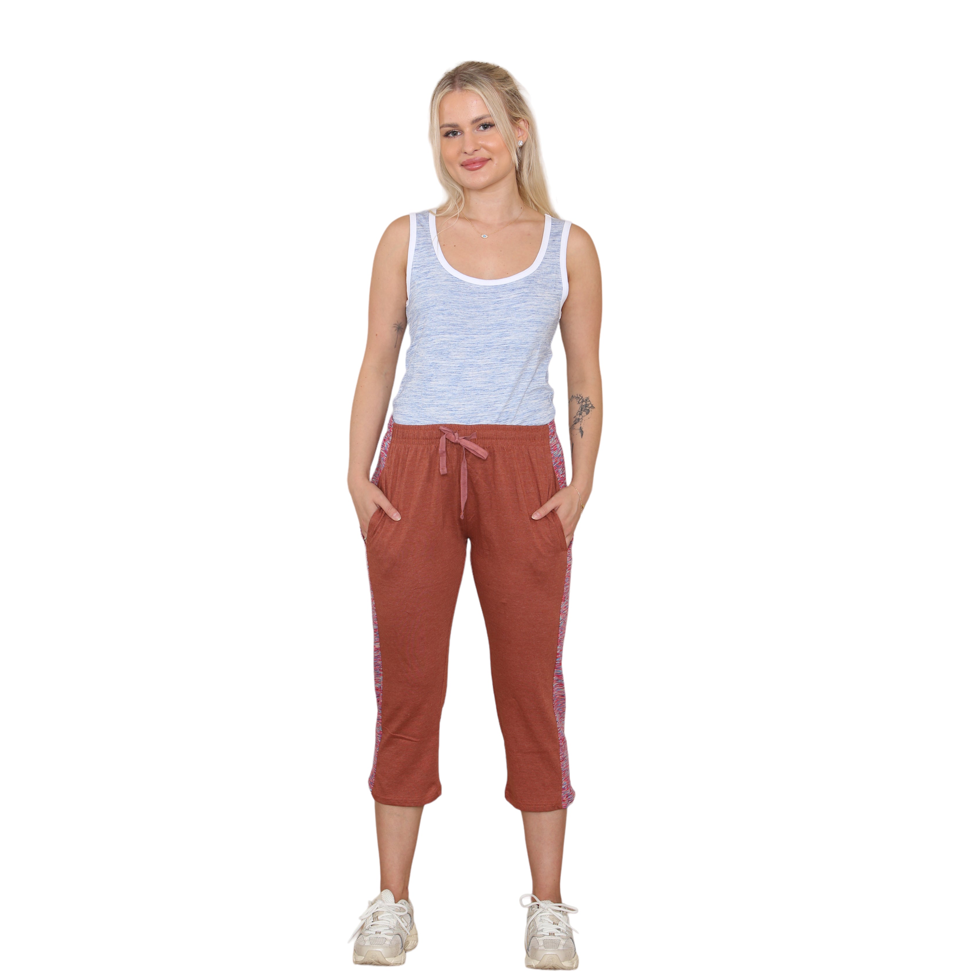 Bahob® 2 Pack Women's Pajama's Bottoms Lounge Capri Pants Soft Cropped Pjs Trouser For Women's Girls Sleepwear S-XXL