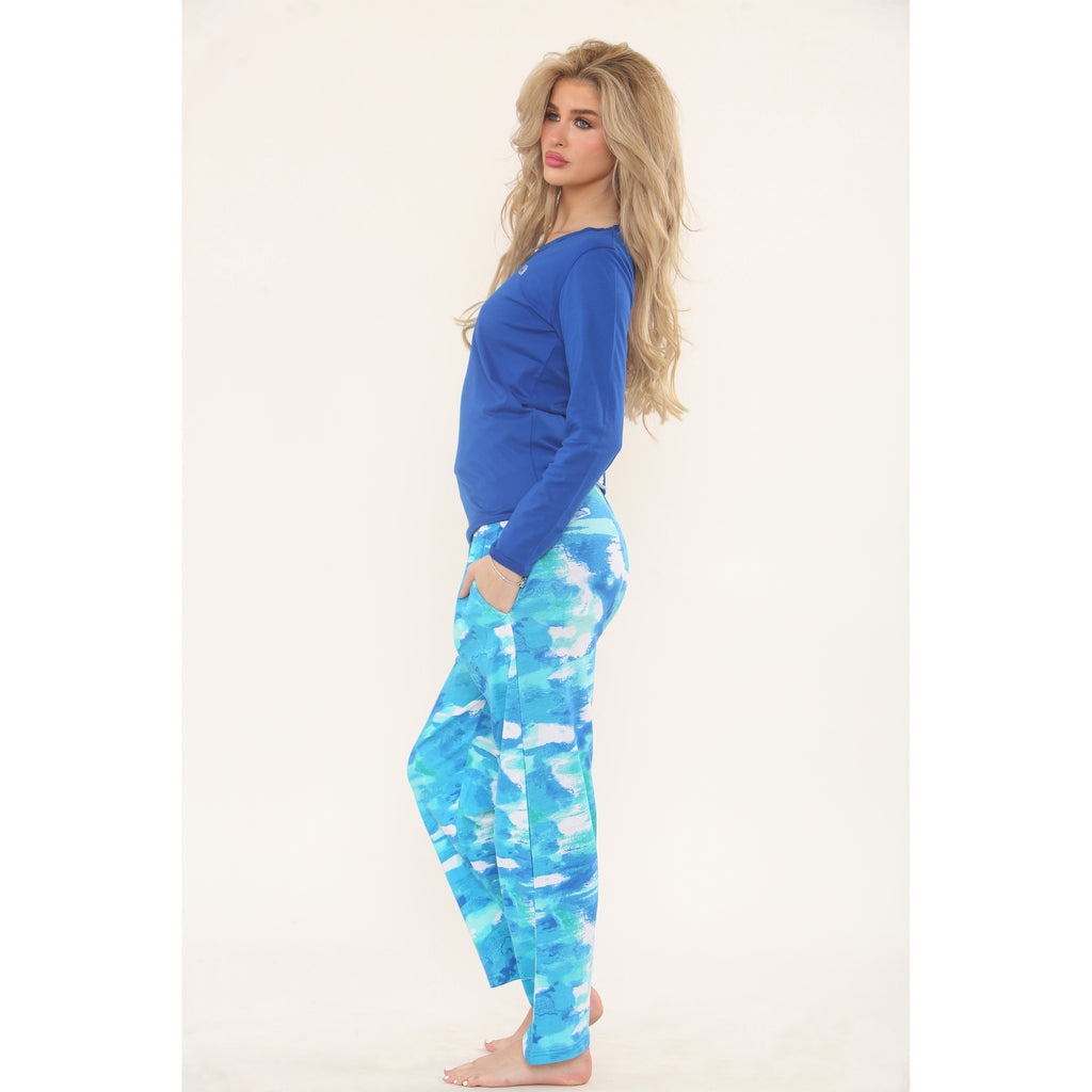 Women's Pyjamas Set Long Sleeve Soft Cotton Printing Pjs Loungewear Nightwear Sleepwear Set with Pockets Ladies Pjs Set S-XXL