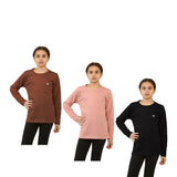 Bahob® Girls Long Sleeve T-Shirt 3 Pack Shirt for Girls Lightweight Soft Comfort Fit Round Neck Tee Shirt 5-14 Years