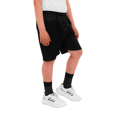 2 Pack Boys Girls Unisex Shadow Stripe Gym Sports Football Games School PE Shorts 5 to 14 Years