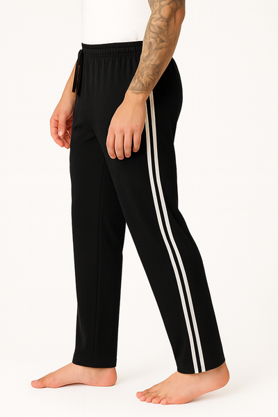 Bahob® Mens Long Lounge Wear Pants Nightwear 2 Pack Pyjama Bottoms Sleepwear Elasticated Waist Striped Jogging Casual Gym Lightweight Loungewear mens lounge pants Sizes S-3XL