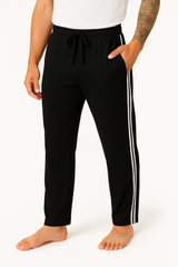 Bahob® Mens Long Lounge Wear Pants Nightwear 2 Pack Pyjama Bottoms Sleepwear Elasticated Waist Striped Jogging Casual Gym Lightweight Loungewear mens lounge pants Sizes S-3XL