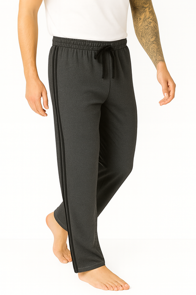 Bahob® Mens Long Lounge Wear Pants Nightwear 2 Pack Pyjama Bottoms Sleepwear Elasticated Waist Striped Jogging Casual Gym Lightweight Loungewear mens lounge pants Sizes S-3XL