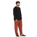 Bahob® Men's Pajamas Sets, Men Pjs Long Sleeve Loungewear Set for Men Check Bottoms Soft Cotton Sleepwear Suits Nightwear Top and Bottom S-3XL