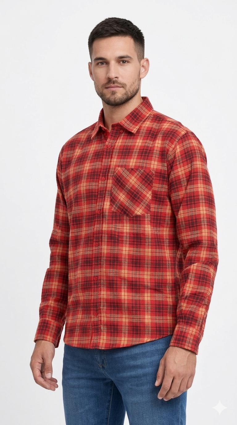 Men's Formal Dress Shirt Checked Long Sleeve Casual Mens Dress Shirt Cotton Button Down Shirts for Men with Pocket S-3XL