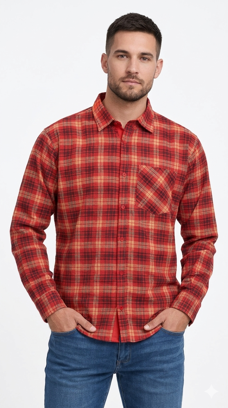 Men's Formal Dress Shirt Checked Long Sleeve Casual Mens Dress Shirt Cotton Button Down Shirts for Men with Pocket S-3XL