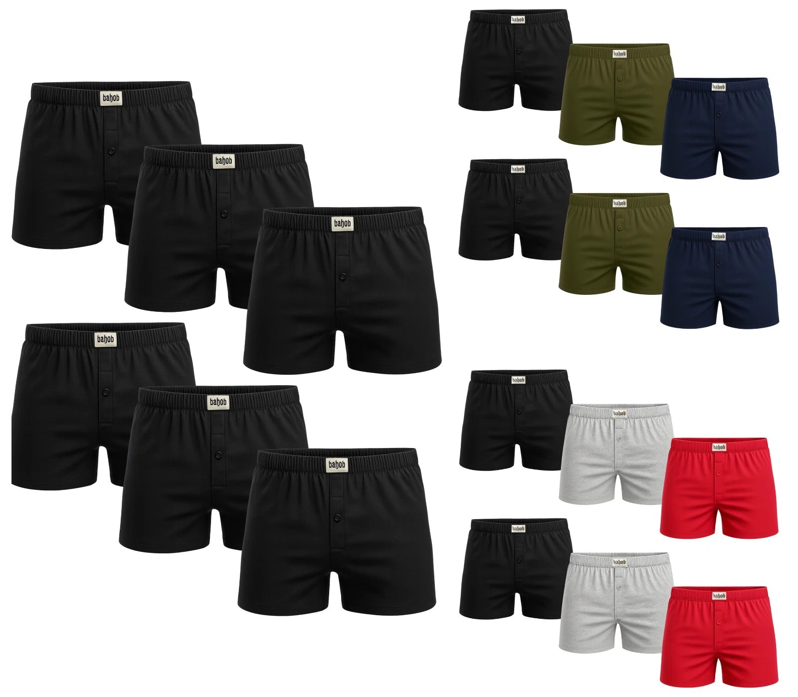 Bahob® Pack Of 6 Mens Boxers Shorts Button Open Fly Underpants Trunks For Mens Soft Cotton Boxer Shorts Comfortable Mens Underwear S-3XL