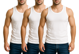 Bahob® New Men's Vest Multi Pack Lot Basic Regular Fitted Cotton Tank Top Athletic Soft Assorted Pack of 3
