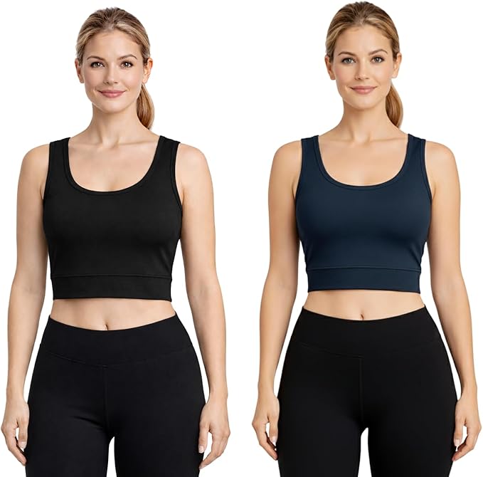 2 Pack Sports Bra for Women Super Comfort Bra Lightweight Stretchable Ladies Sports Bra for Workout Fitness Running Gym S-XXL