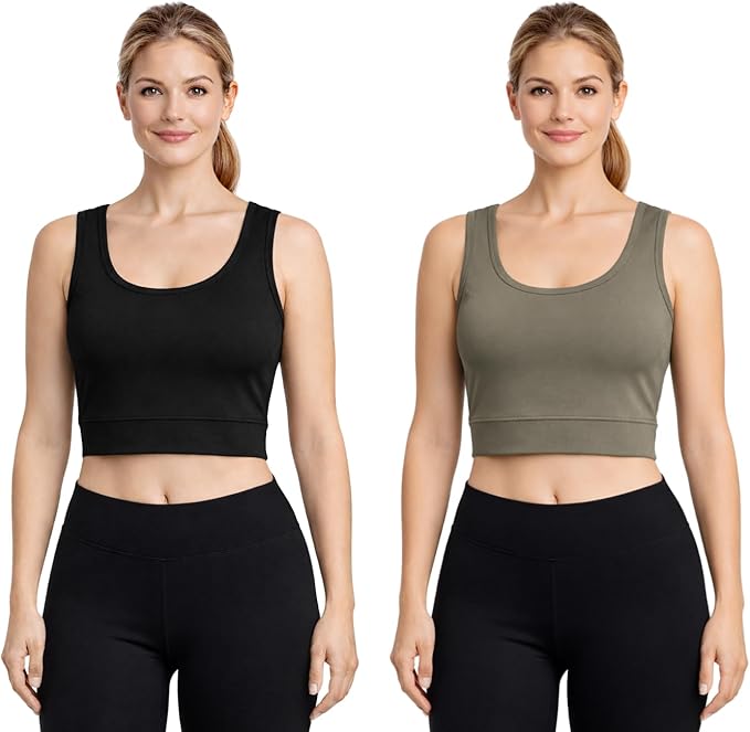 2 Pack Sports Bra for Women Super Comfort Bra Lightweight Stretchable Ladies Sports Bra for Workout Fitness Running Gym S-XXL