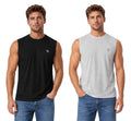 Bahob® 2 Pack Men's Sleeveless T-Shirts Vest Top for Men Tank Tops Training Running Workout Bodybuilding Shirts S-3XL