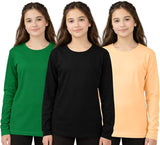 Bahob® Girls Long Sleeve T-Shirt 3 Pack Shirt for Girls Lightweight Soft Comfort Fit Round Neck Tee Shirt 5-14 Years