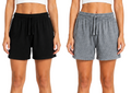 Bahob® 2 Pack Womens Shorts Ladies Summer Shorts Bottoms Lounge Shorts with Pockets S-XXL