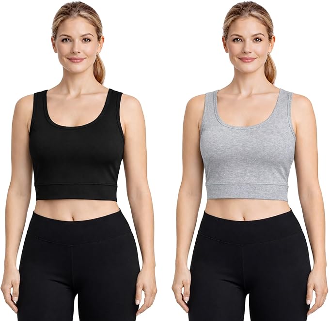 2 Pack Sports Bra for Women Super Comfort Bra Lightweight Stretchable Ladies Sports Bra for Workout Fitness Running Gym S-XXL