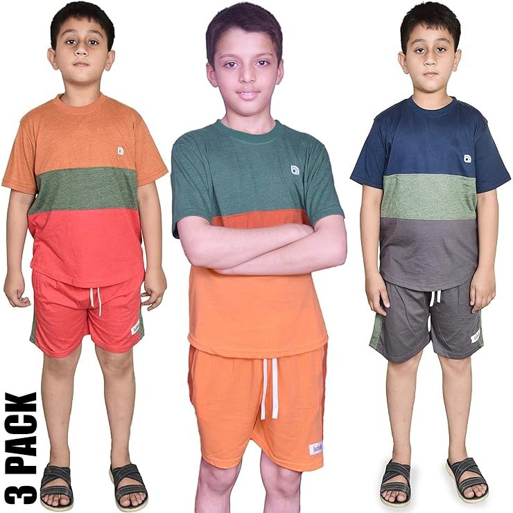 3 pack kids short set