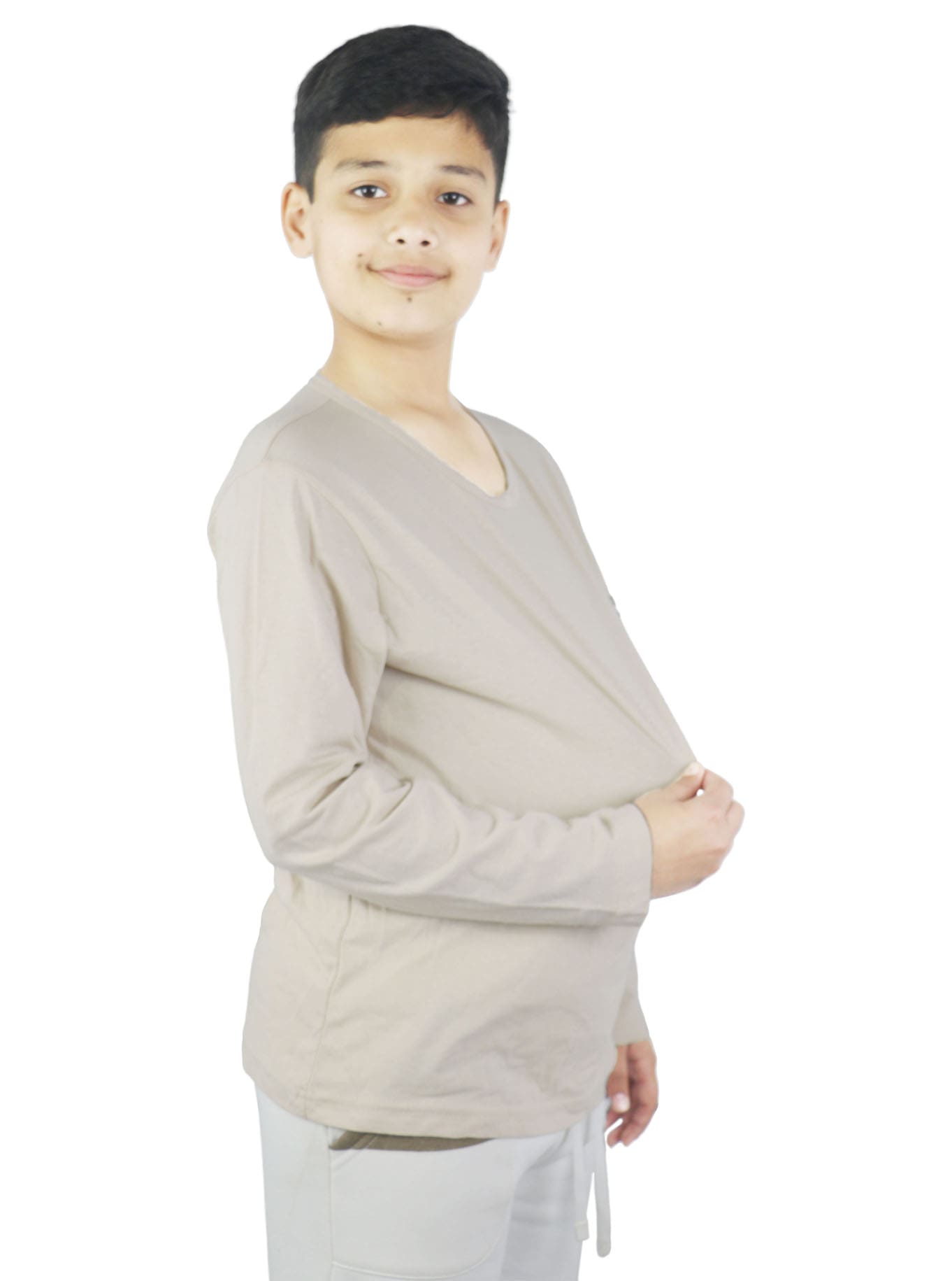 Bahob® 3 Pack Boys Long Sleeved Round Neck T Shirts Soft Cotton Top. - Bahob