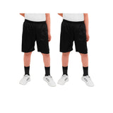 2 Pack Boys Girls Unisex Shadow Stripe Gym Sports Football Games School PE Shorts 5 to 14 Years