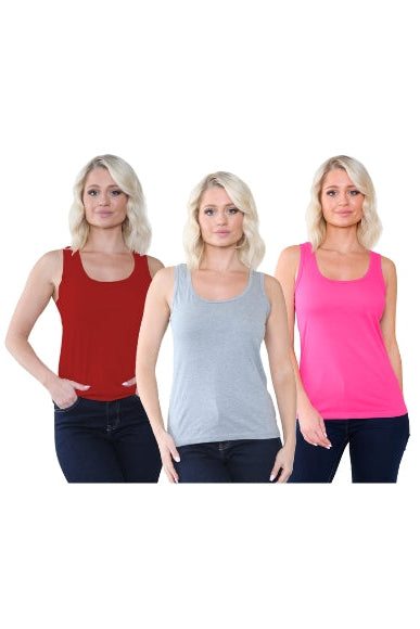 Bahob® 3 Pack Women's Vests Tank Tops for Women Super soft Cotton Vest S-2XL