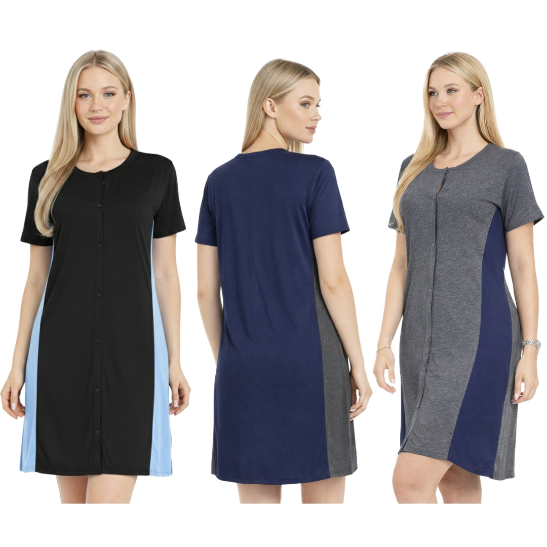 Bahob® Ladies Nightdress Cotton Short Sleeve Night Shirt Nightdress Women's Nightie Nightwear Loungewear S-XXL