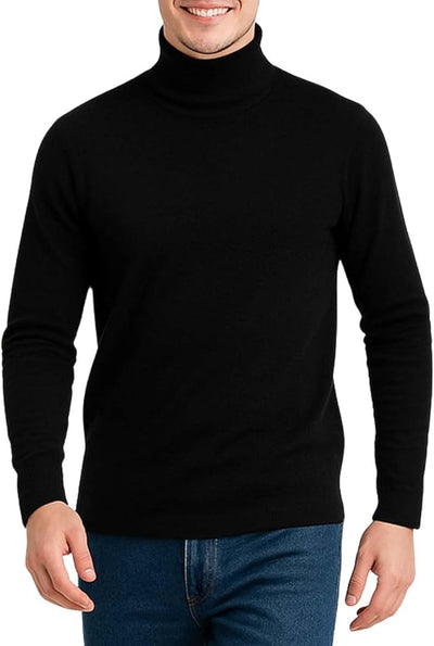 Bahob® Men's Turtleneck Slim Fit Men's Jumper Cotton Ribbed High Neck Pullover Sweater S-3XL