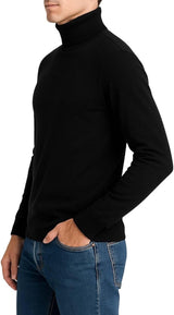 Bahob® Men's Turtleneck Slim Fit Men's Jumper Cotton Ribbed High Neck Pullover Sweater S-3XL