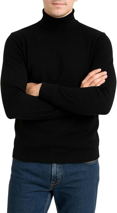 Bahob® Men's Turtleneck Slim Fit Men's Jumper Cotton Ribbed High Neck Pullover Sweater S-3XL