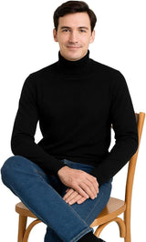 Bahob® Men's Turtleneck Slim Fit Men's Jumper Cotton Ribbed High Neck Pullover Sweater S-3XL