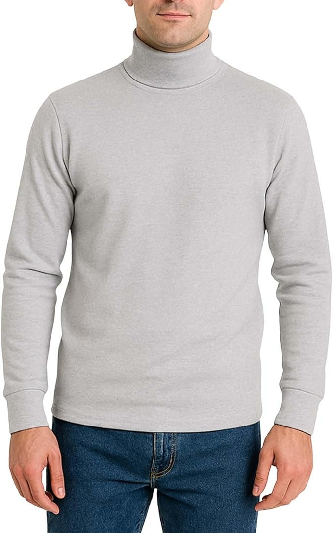 Bahob® Men's Turtleneck Slim Fit Men's Jumper Cotton Ribbed High Neck Pullover Sweater S-3XL