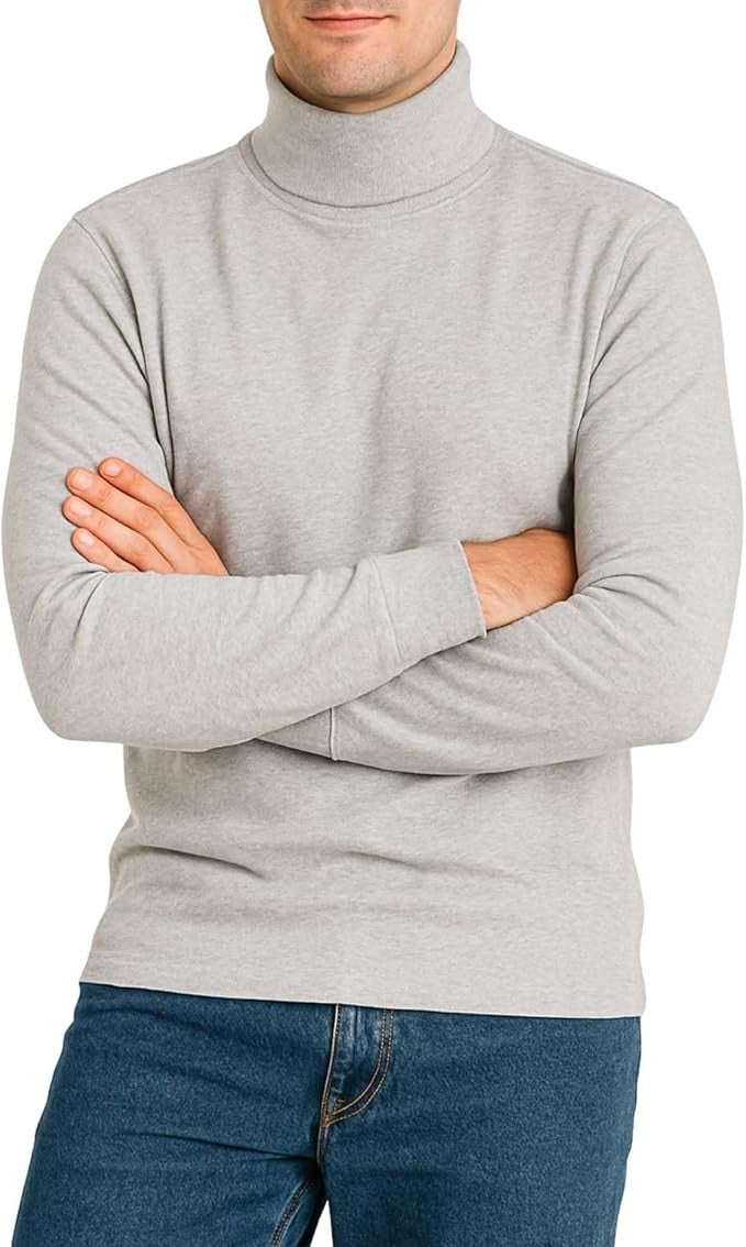 Bahob® Men's Turtleneck Slim Fit Men's Jumper Cotton Ribbed High Neck Pullover Sweater S-3XL