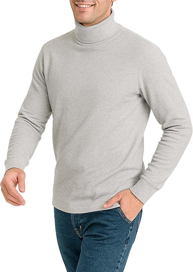 Bahob® Men's Turtleneck Slim Fit Men's Jumper Cotton Ribbed High Neck Pullover Sweater S-3XL