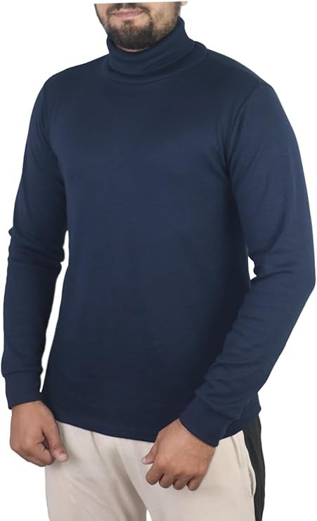 Bahob® Men's Turtleneck Slim Fit Men's Jumper Cotton Ribbed High Neck Pullover Sweater S-3XL