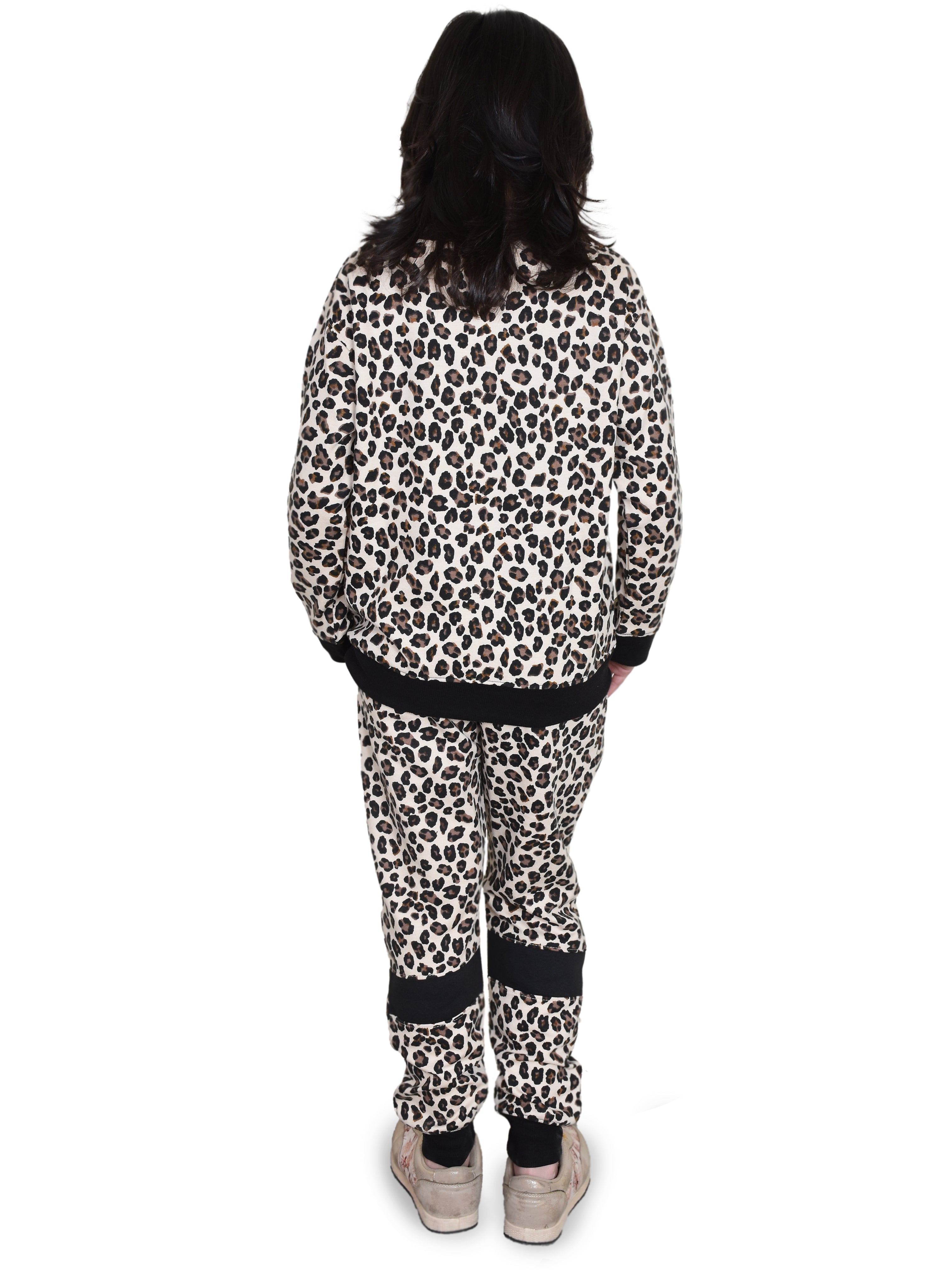 Girls Animal Print Tracksuit kids winter wear jumper and sweatshirt tracksuit