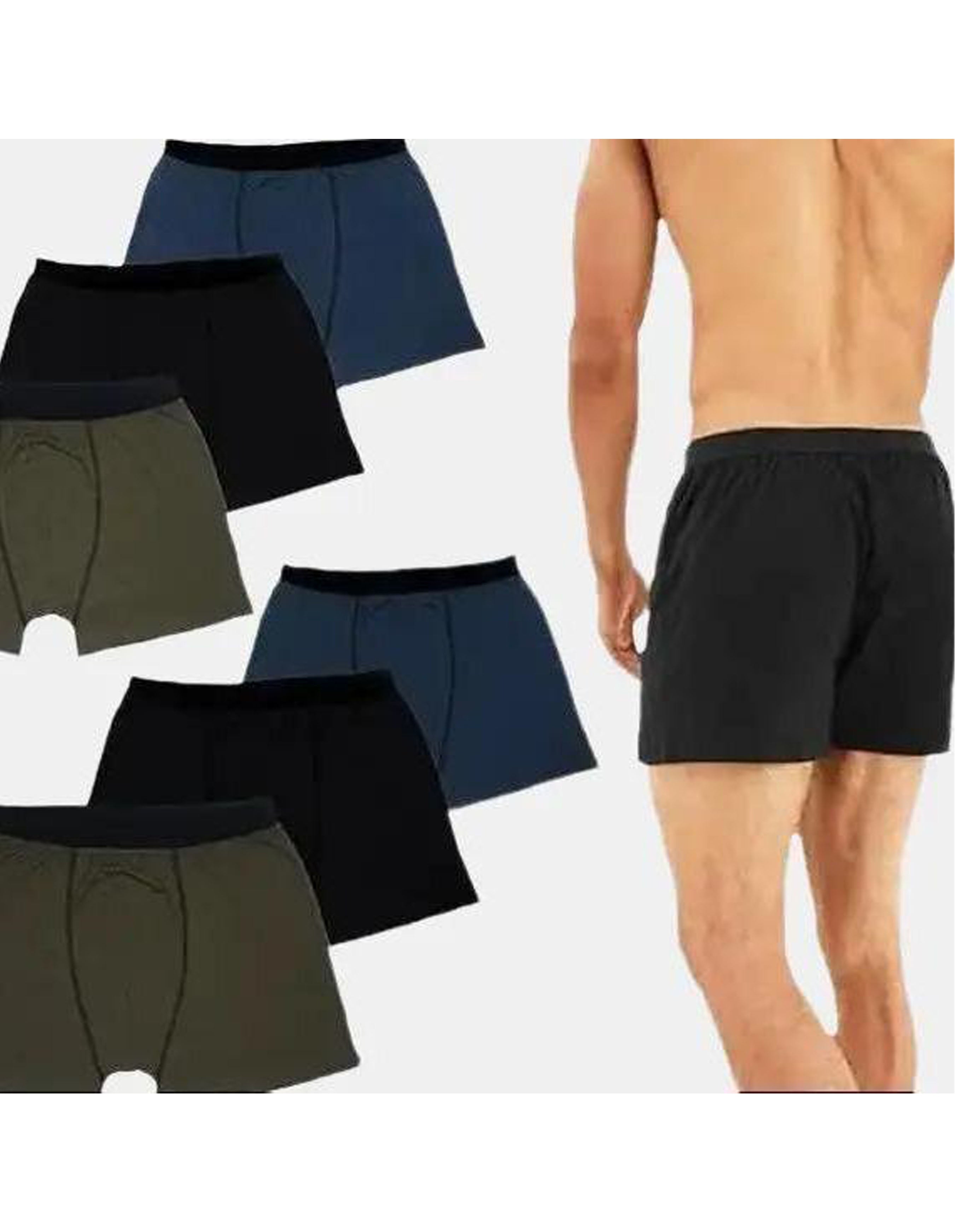 Bahob® Pack Of 6 Mens Plain Boxers with Elastic Waist Shorts