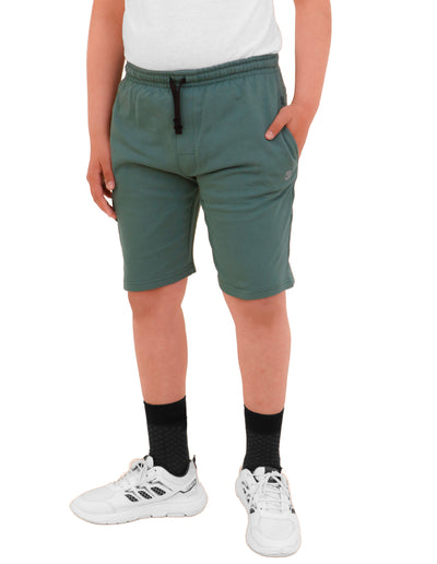 2 Pack Boys Cargo Shorts with Pockets Kids Terry Fleece Short Summer Shorts Elasticated Waistband 5-14 Years