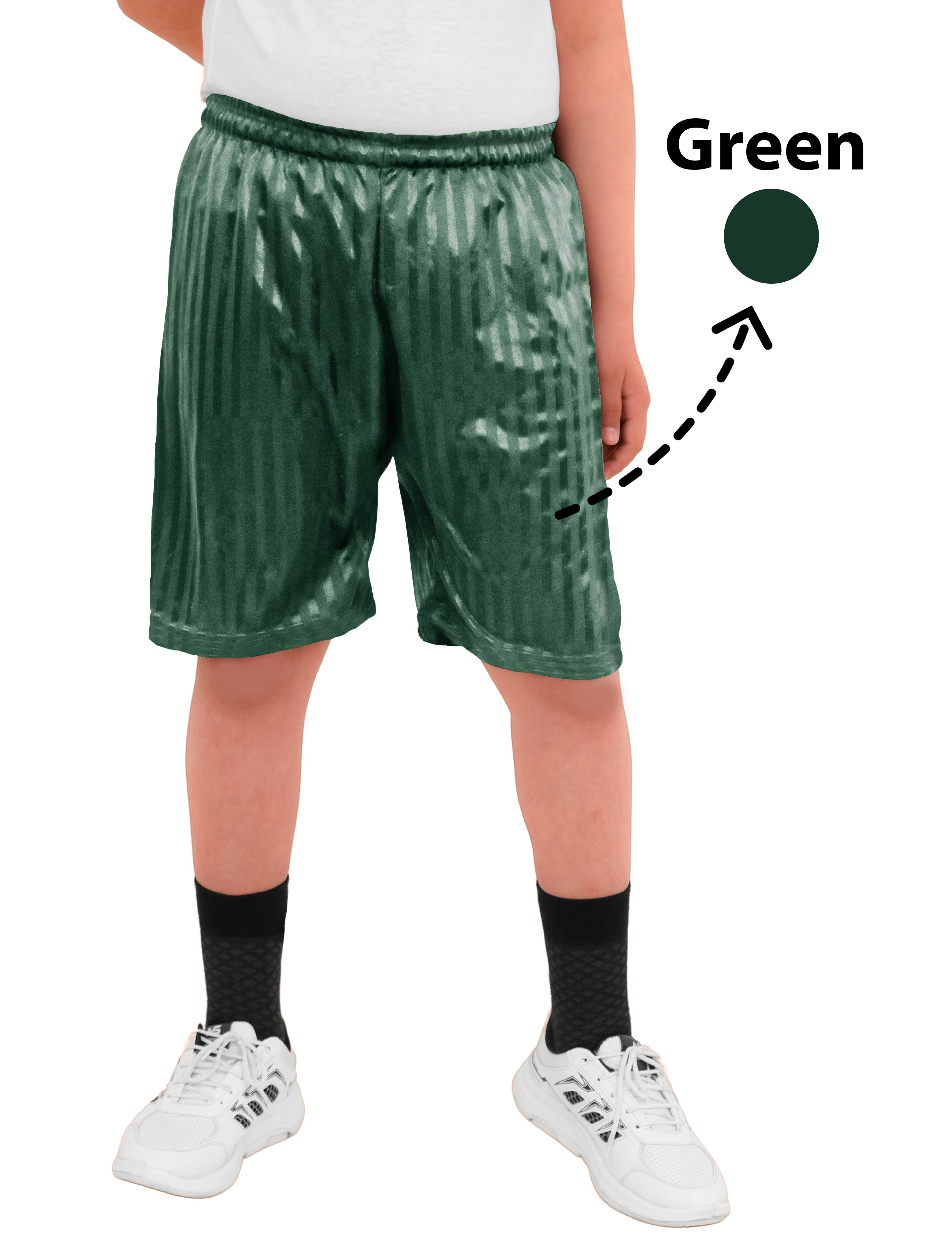 2 Pack Boys Girls Unisex Shadow Stripe Gym Sports Football Games School PE Shorts 5 to 14 Years