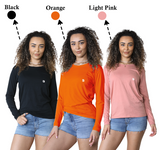 Bahob® 3 Pack Women's Classic-Fit Crewneck , Multipacks Ladies Long Sleeve T-Shirt Top S-XXL