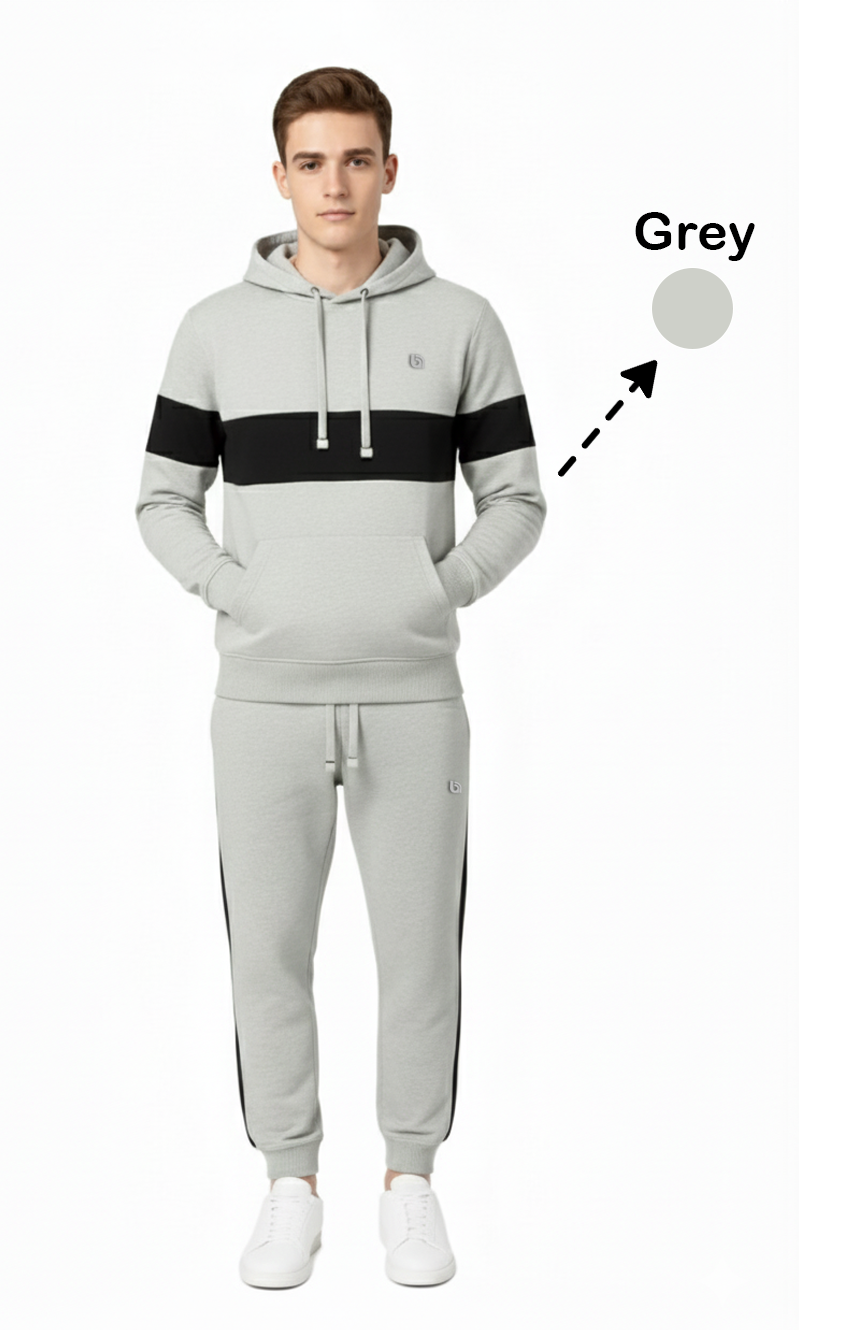 Bahob® Men's Tracksuit Set Full Sleeve Fleece Hoodie Top Jogging Bottoms Joggers