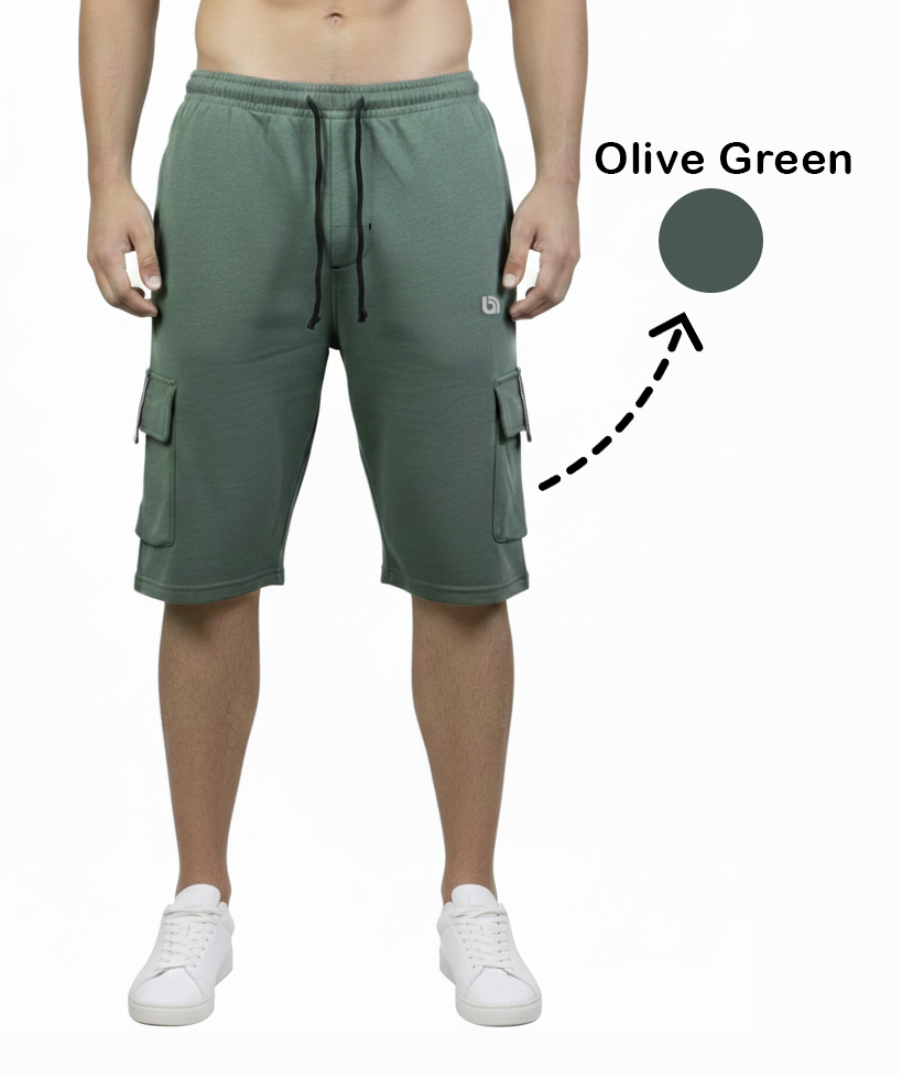 Bahob® Men's Fleece Short, Summer Casual Shorts Cotton with Elasticated Waistband Jogger Shorts S-XXL