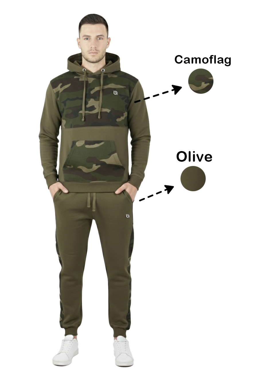 Bahob® Men's Tracksuit Set Full Sleeve Fleece Hoodie Top Jogging Bottoms Joggers