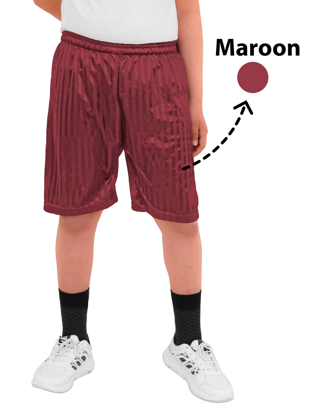 2 Pack Boys Girls Unisex Shadow Stripe Gym Sports Football Games School PE Shorts 5 to 14 Years