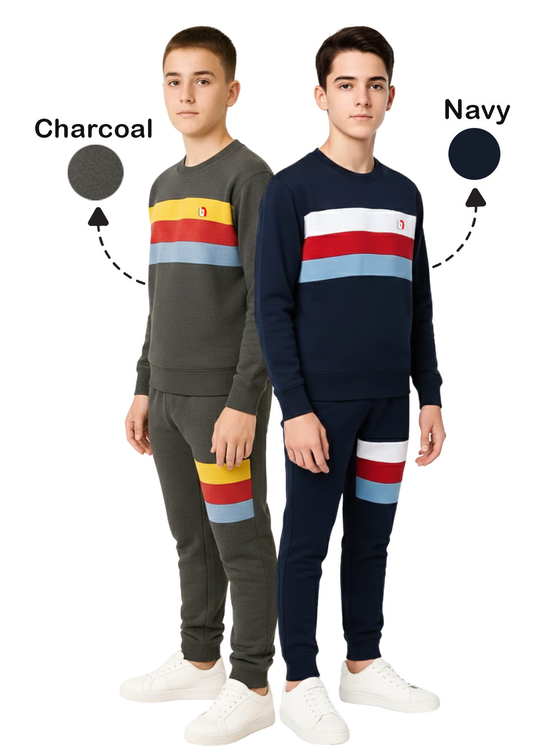 Bahob® 1 & 2 Pack Boys Girls Tracksuit, Jumper Sweatshirt and Jogger Bottoms Tracksuit Set for Kids 3-14 Years