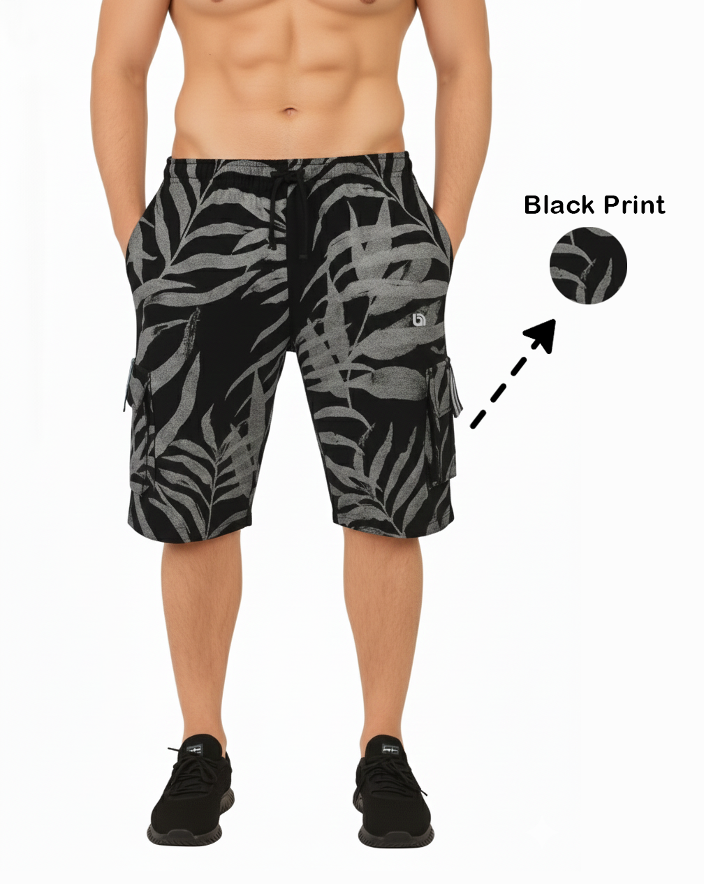 Bahob® Men's Fleece Short, Summer Casual Shorts Cotton with Elasticated Waistband Jogger Shorts S-XXL