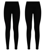 Bahob 2 Pack Girl’s Leggings Plain Pants for Kids Full Length Skin Tight, Stretch Fit Cotton Legging 5-14 Years