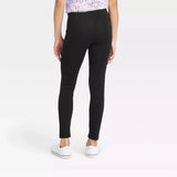 Bahob 2 Pack Girl’s Leggings Plain Pants for Kids Full Length Skin Tight, Stretch Fit Cotton Legging 5-14 Years