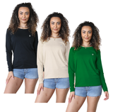 Bahob® 3 Pack Women's Classic-Fit Crewneck , Multipacks Ladies Long Sleeve T-Shirt Top S-XXL