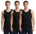Bahob® New Men's Vest Multi Pack Lot Basic Regular Fitted Cotton Tank Top Athletic Soft Assorted Pack of 3