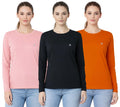 Bahob® 3 Pack Women's Classic-Fit Crewneck , Multipacks Ladies Long Sleeve T-Shirt Top S-XXL