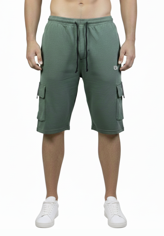 Bahob® Men's Fleece Short, Summer Casual Shorts Cotton with Elasticated Waistband Jogger Shorts S-XXL