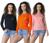 Bahob® 3 Pack Women's Classic-Fit Crewneck , Multipacks Ladies Long Sleeve T-Shirt Top S-XXL